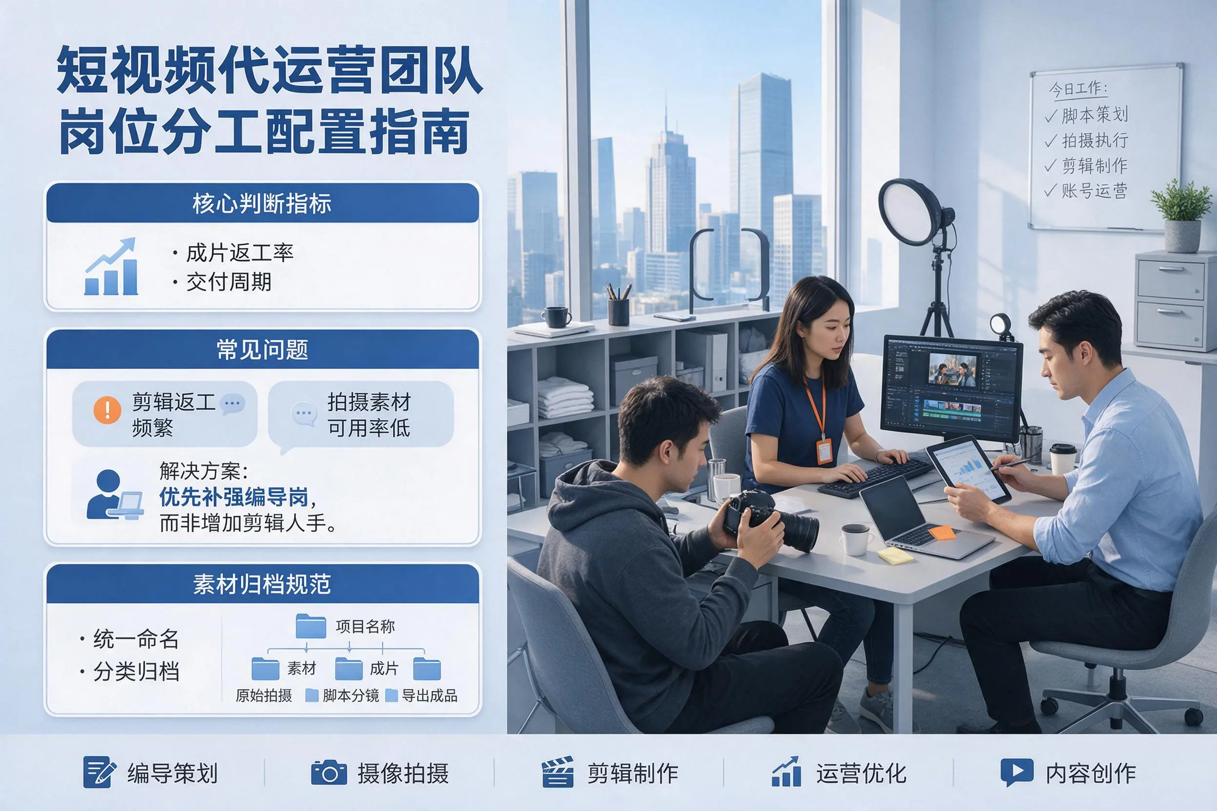 短视频代运营团队如何配置？锦州企业岗位分工科普说明