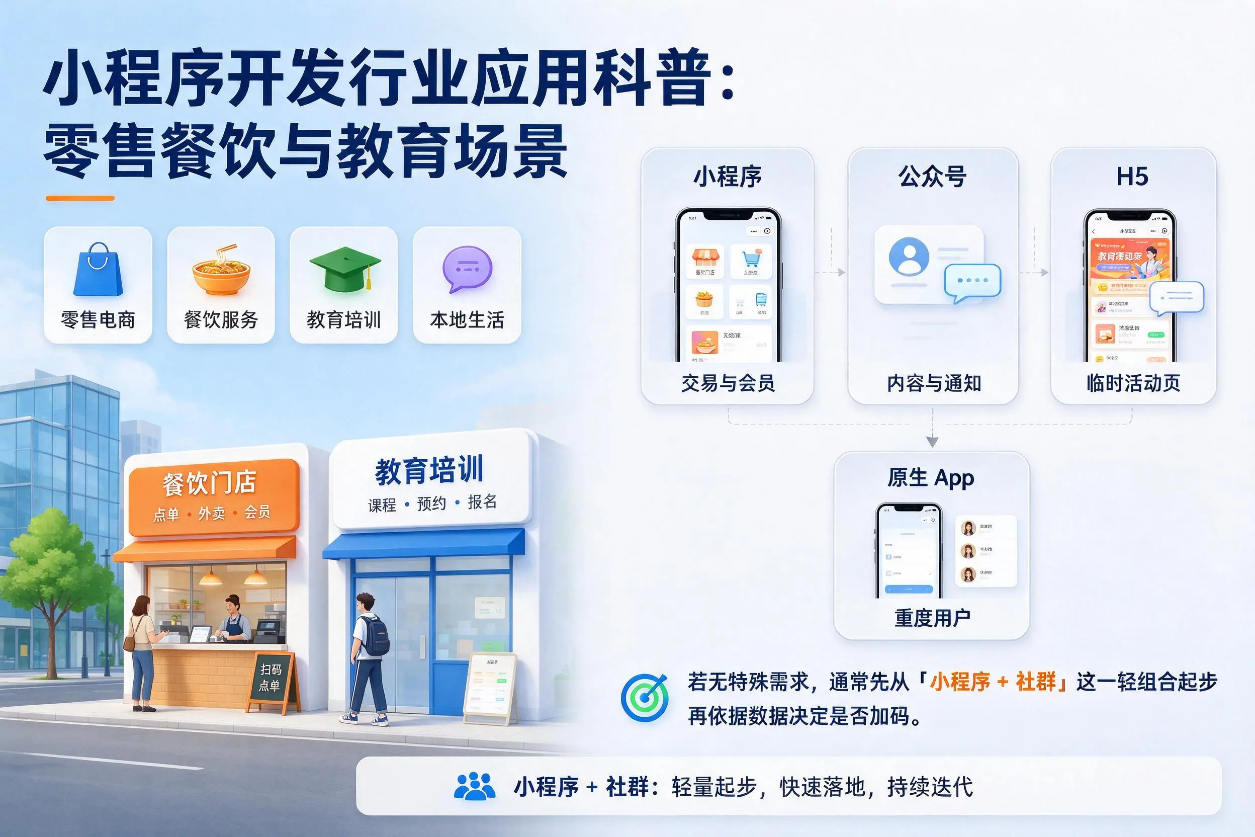 锦州小程序开发行业应用科普：零售餐饮与教育场景