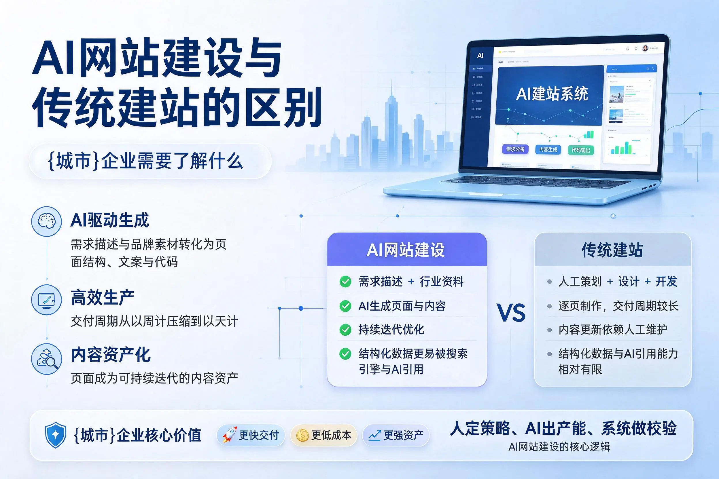AI网站建设与传统建站的区别，锦州企业需要了解什么