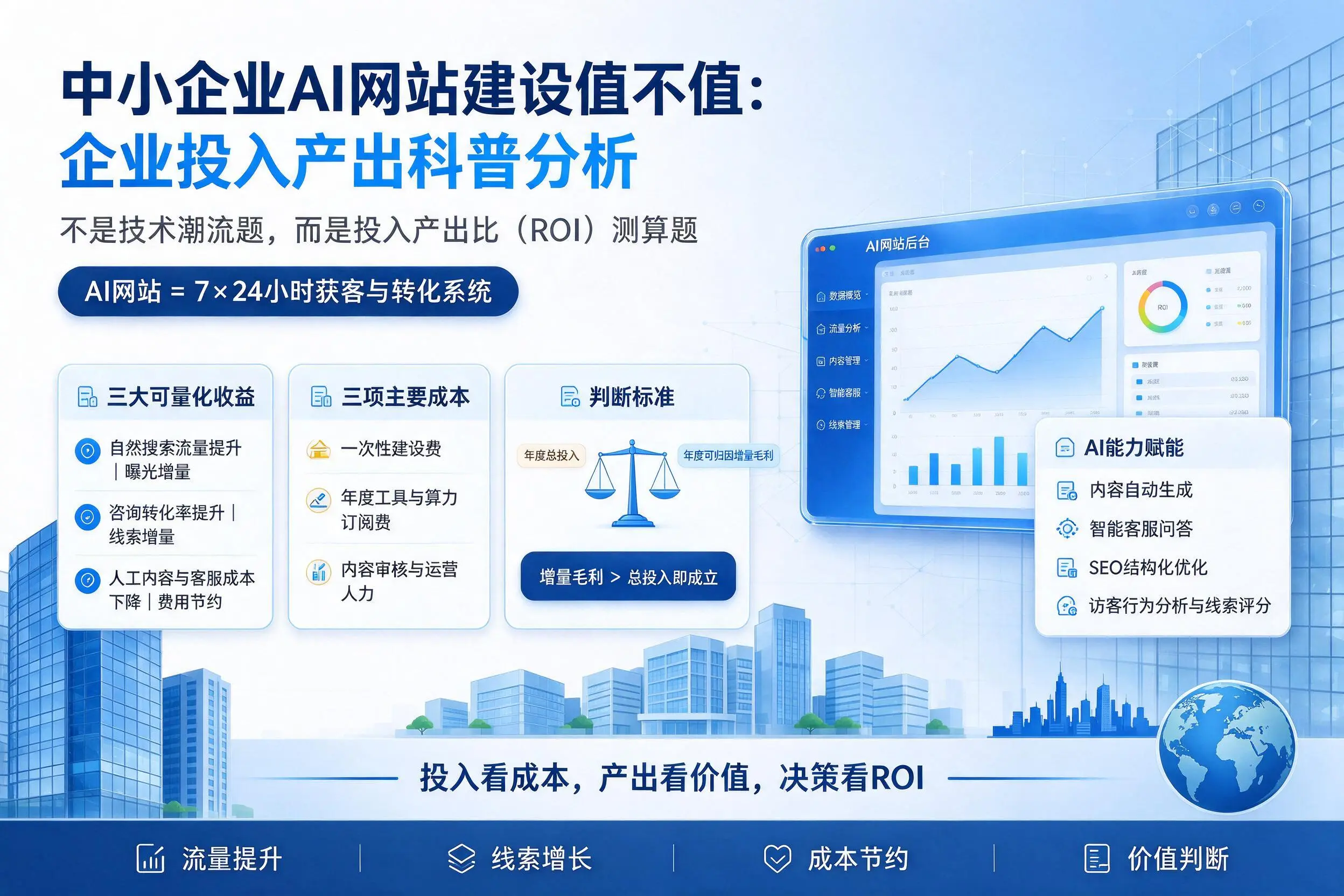 中小企业AI网站建设值不值：锦州企业投入产出科普分析