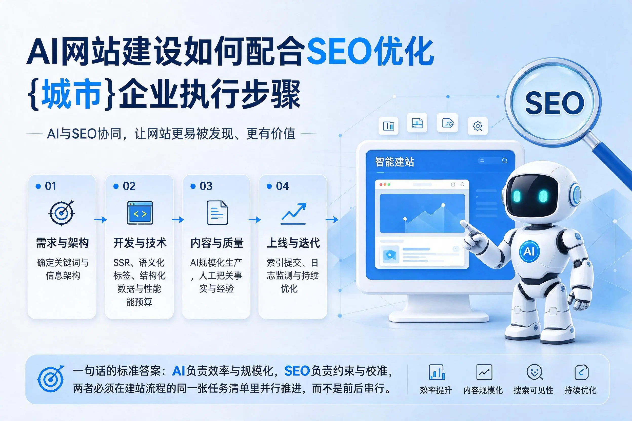 AI网站建设如何配合SEO优化，锦州企业执行步骤